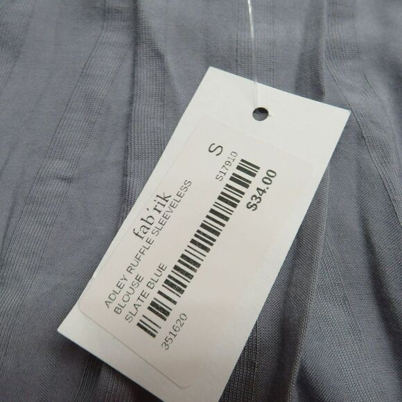 Fab'rik Ruffled Boho Sleeveless Top Women's Size Small Gray Light & Airy - Picture 6 of 11